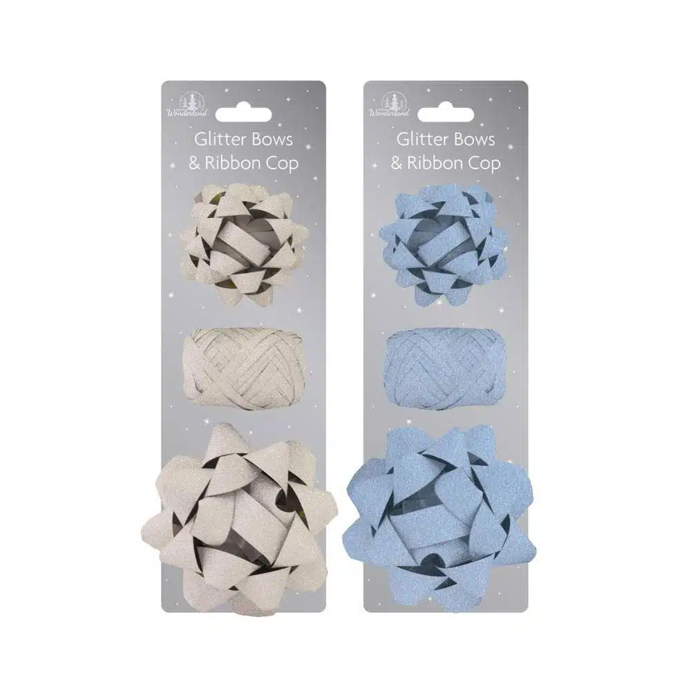 Glitter Bows & Ribbon Cop Forest Frost - carnivalstore.de