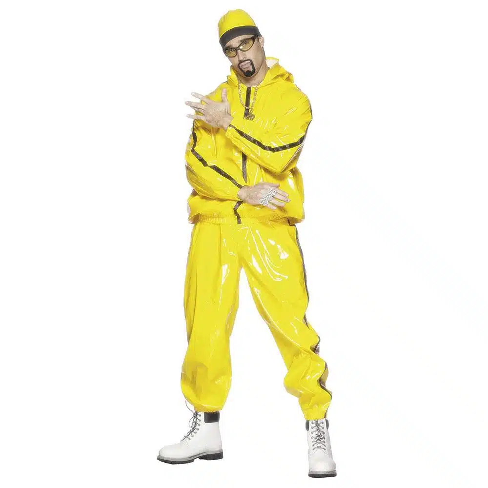 Herren Rapper Kostüm | Rapper Suit Yellow With Hooded Jacket - carnivalstore.de