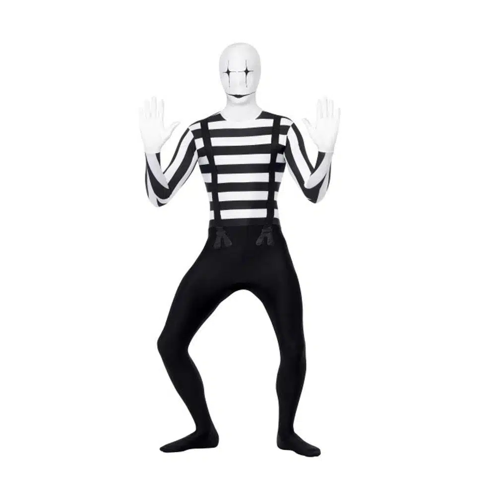 Herren Second Skin Pantomime Kostüm | Mime Second Skin Suit - carnivalstore.de