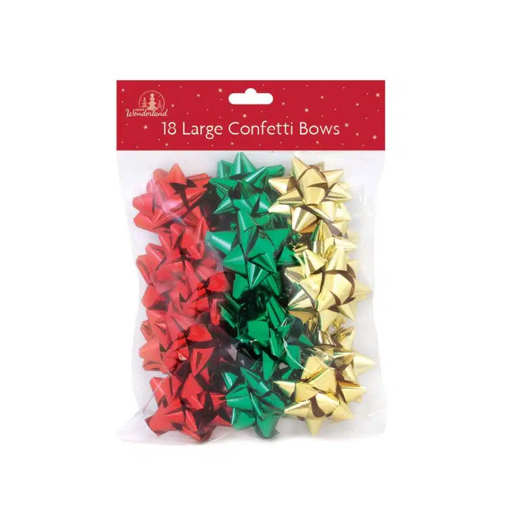 Bows - 18pk Large Confetti Bows Trad - carnivalstore.de