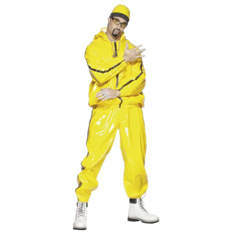 Herren Rapper Kostüm | Rapper Suit Yellow With Hooded Jacket - carnivalstore.de