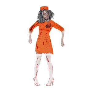 Zombie Death Row Diva, Orange, with Dress and Hat - carnivalstore.de