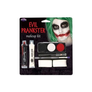 Evil Prankster / Joker Schminkset mit Latex, Blut, Makeup & Applikator | Evil Prankster Makeup Kit - carnivalstore.de
