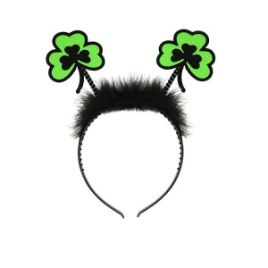 St Patrick's Day Fluffy Green Clover Wiggly Headband Boppers - carnivalstore.de