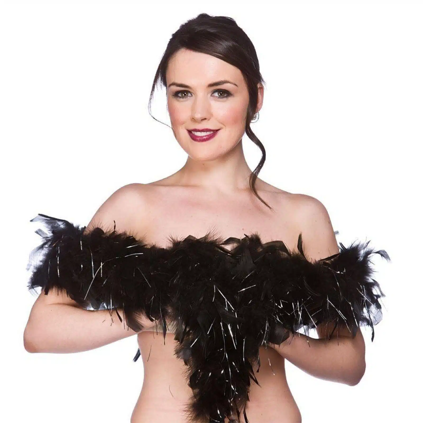 Black & Silver Feather Boa - Carnival Store GmbH