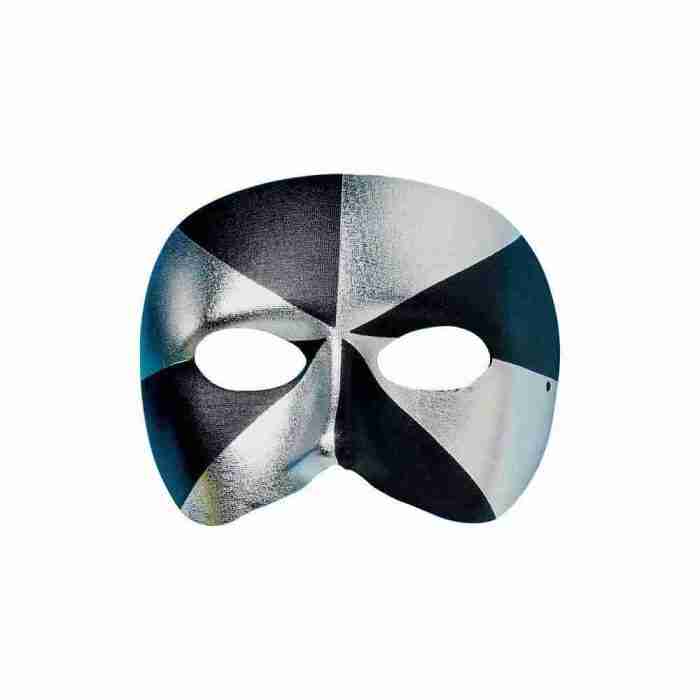Augenmaske Schwarz Silber venezianische Maske Maskenball Karneval