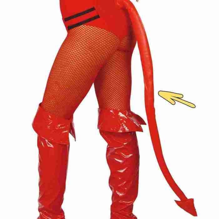Teufelsschwanz Rot 90cm Karneval Accessoire Damen Halloween