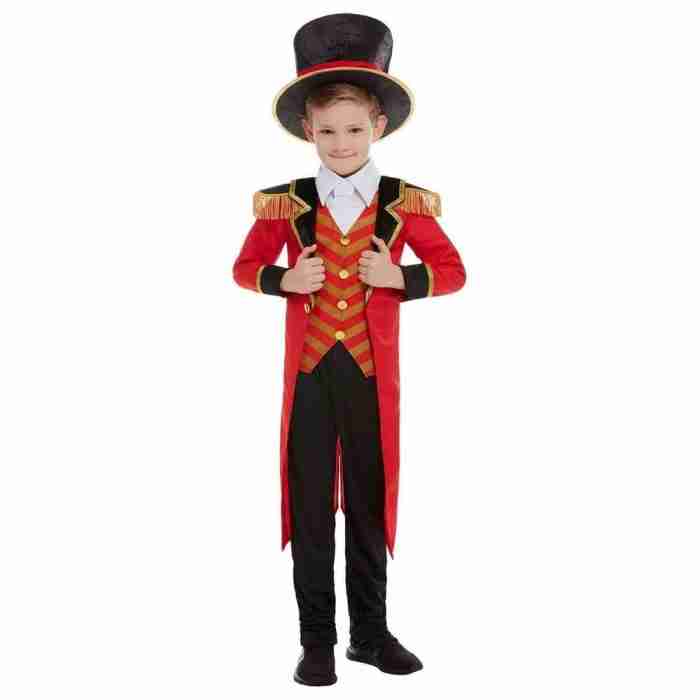Zirkusdirektor Kostüm Jungen Rot - Deluxe Ringmaster Outfit von Smiffy's
