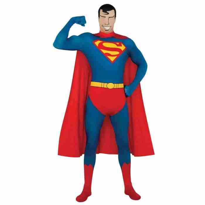 Superman Kostüm Herren Ganzkörperanzug in Blau und Rot
