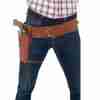Cowboy Accessoire Kunstleder Holster mit Gürtel Braun Unisex