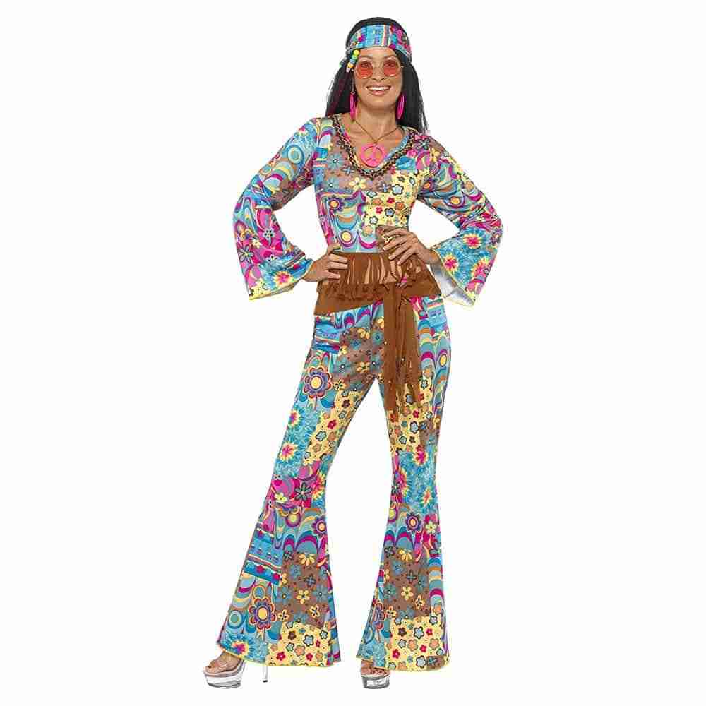 Hippie Kostüm Damen Flower Power 70er Jahre Outfit