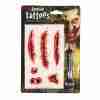 Zombie Tattoos mit Blutschorf Halloween Fake Tattoos 3D Effekt