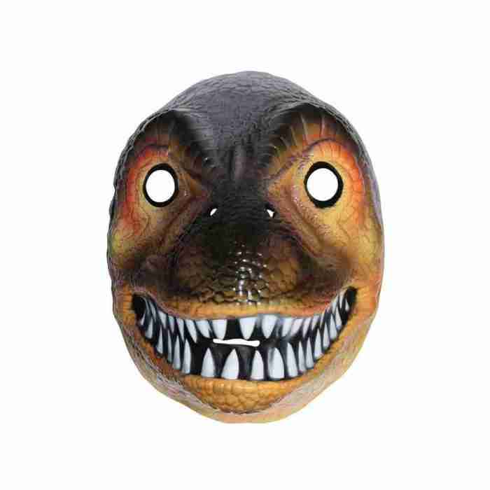 Dinosaurier Maske T-Rex braun weiß realistische Kostümmaske