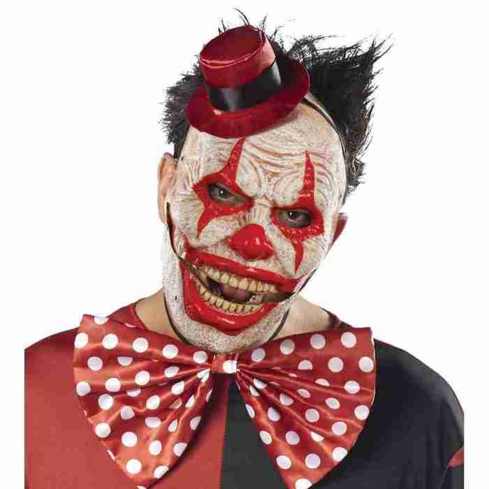 Clown Maske Jabber Jaw rot weiß Karnevalsmaske mit Zähnen