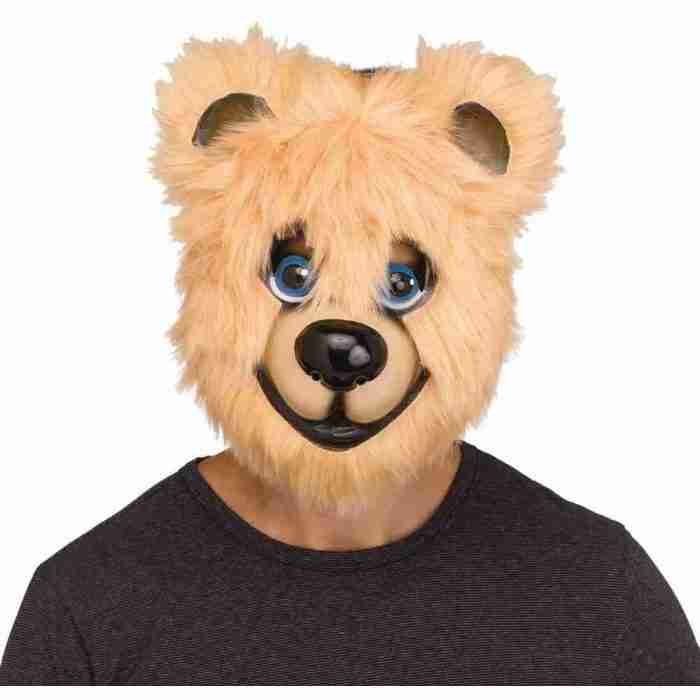 Bären Maske freundlicher Bär braun beige Tiermaske Karneval