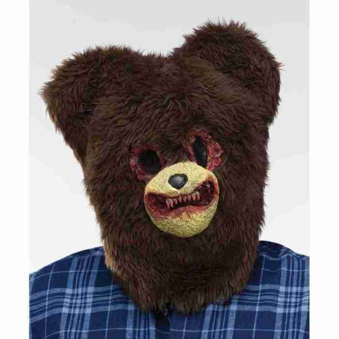 Halloween Maske Bär gruselig braun Horror Kostüm Erwachsene