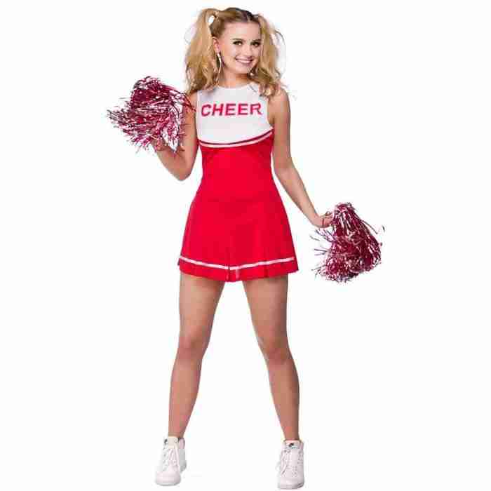 Cheerleader Kostüm Rot - High School Outfit für Damen