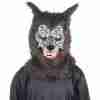Werwolf Maske mit beweglichem Mund Halloween Horror Maske schwarz
