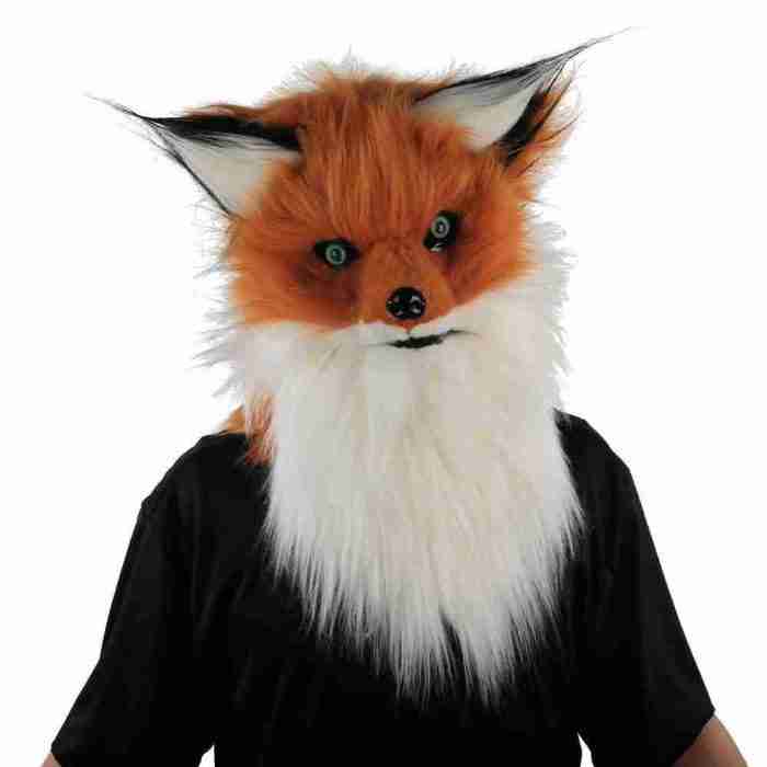 Fuchs Maske mit beweglichem Mund orange Kunstfell Palmer