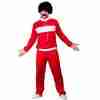 80er Jahre Trainingsanzug Rot Retro Kostüm Claudio