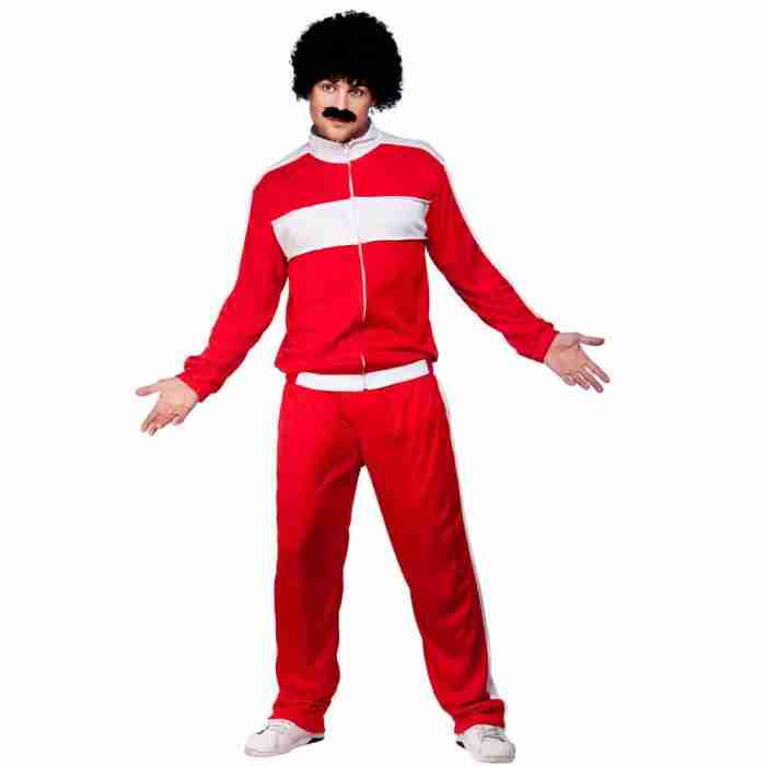 80er Jahre Trainingsanzug Rot Retro Kostüm Claudio
