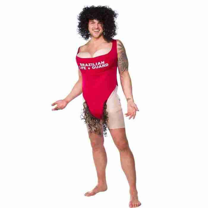 Herren Kostüm Scary Mary Rettungsschwimmer rot Drag Kostüm