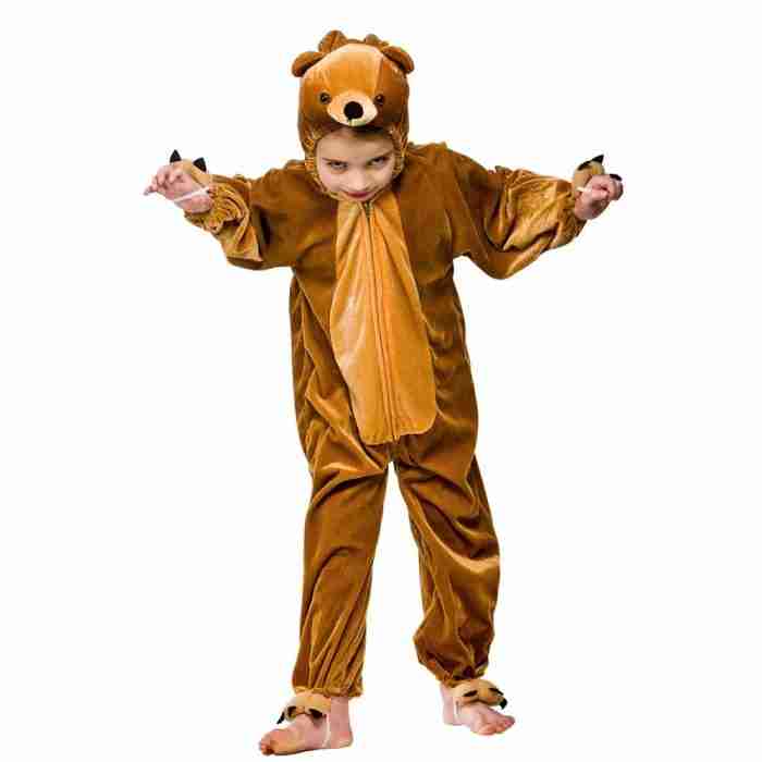 Bärenkostüm Kinder braun Plüsch Tierkostüm für Jungen und Mädchen