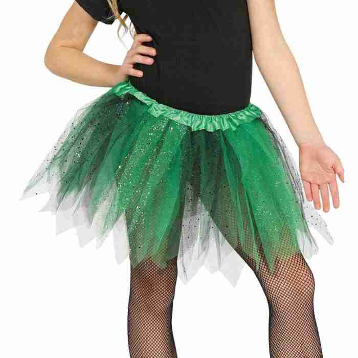 Schwarz-Grün Kinder Tutu - Glitzer Ballettrock in Kontrastfarben