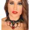 Schwarzer Ruby Choker eleganter Halsschmuck Damen Accessoire