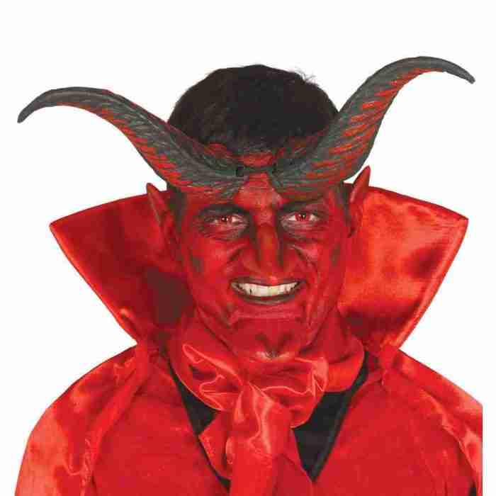 Teufelshörner 20cm rot Halloween Kostüm Accessoire Dämonenhörner