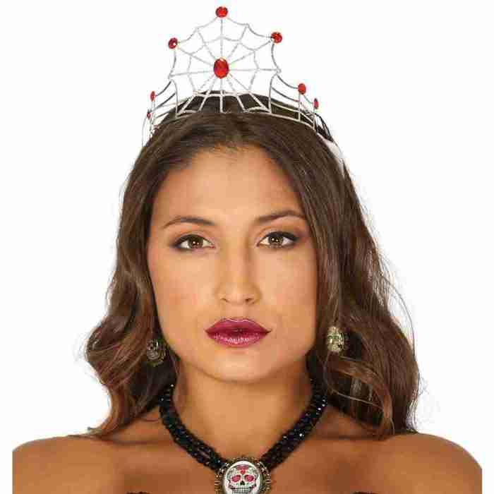 Spinnen Tiara Gothic Krone Metall Prinzessin der Dunkelheit Halloween