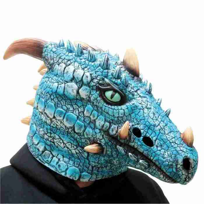 Eisdrachen Maske Blau Erwachsene Kostüm Halloween Karneval