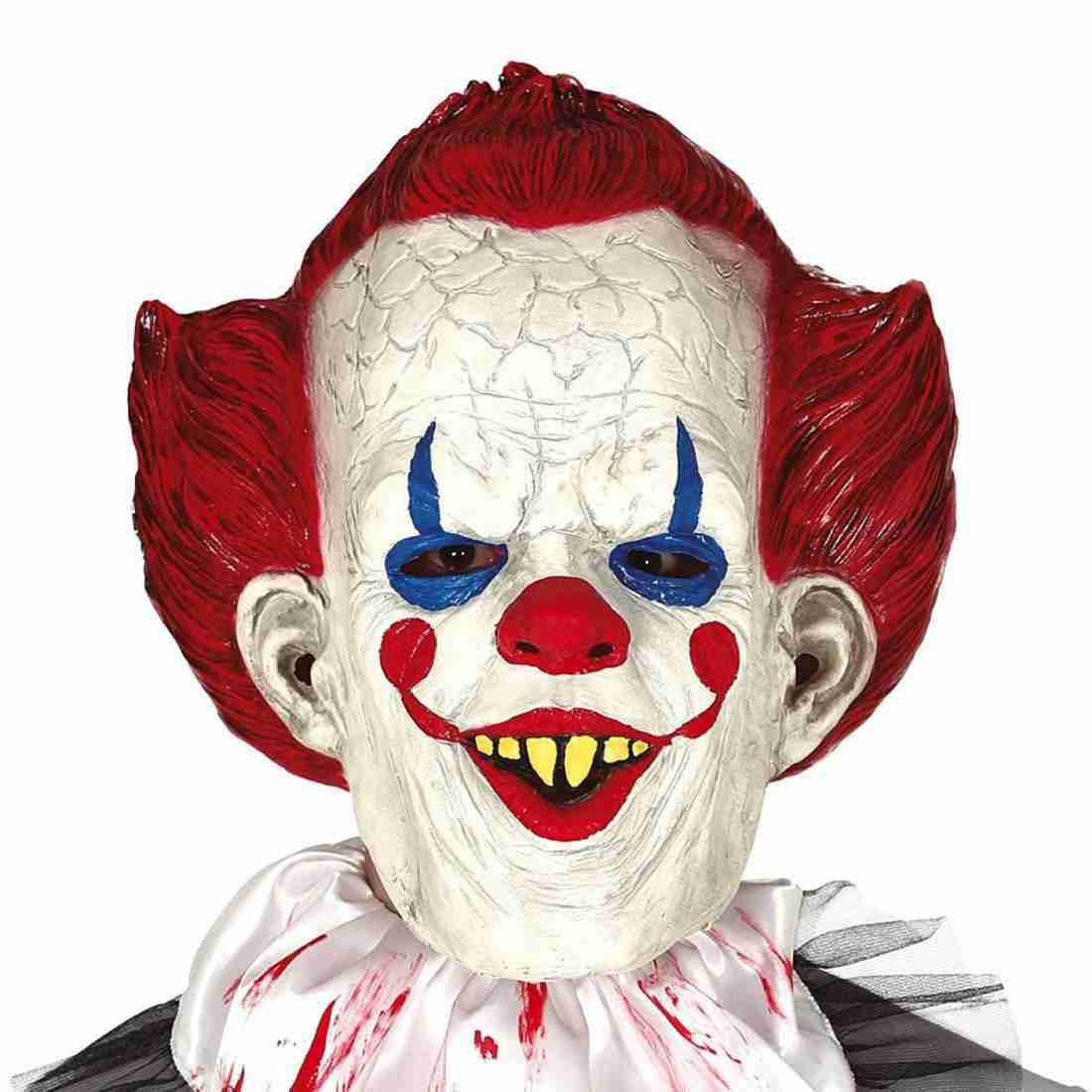 Halloween Horror Maske Sinister Clown Latex rot weiß Erwachsene