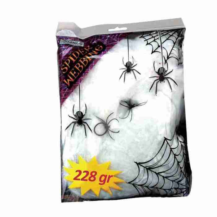 Halloween Spinnennetz Weiß 228g Gruseldeko carnivalstore.de