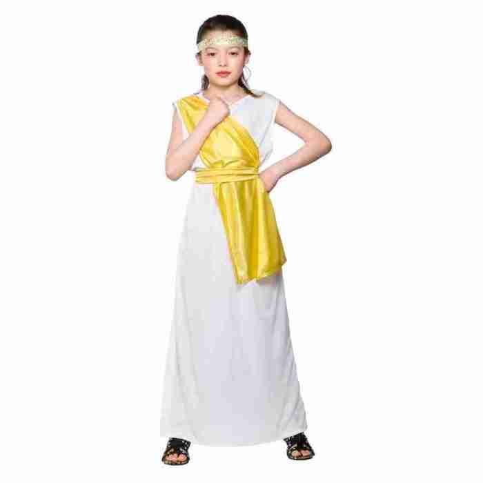 Kinderkostüm Griechische Prinzessin weiß gold Mittelalter Kleid Mädchen