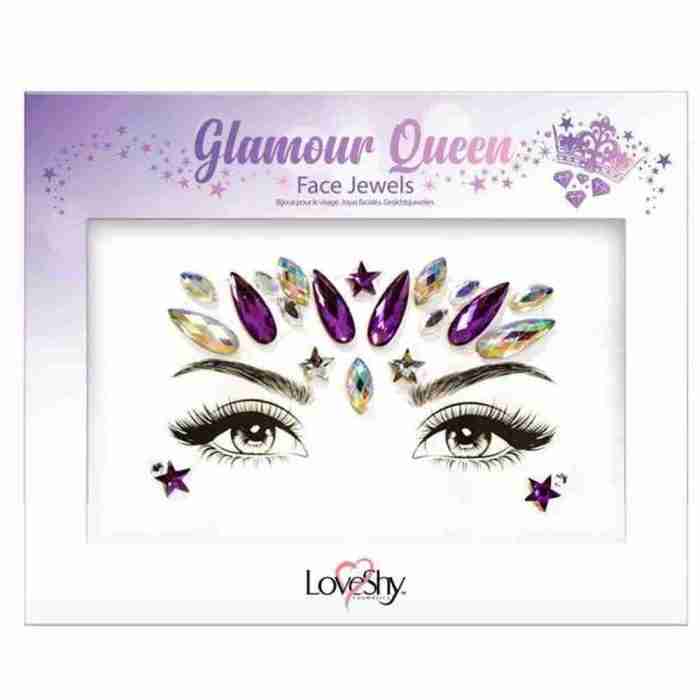 Gesichts Schmuck Glamour Queen Kristall Strass Steine Karneval
