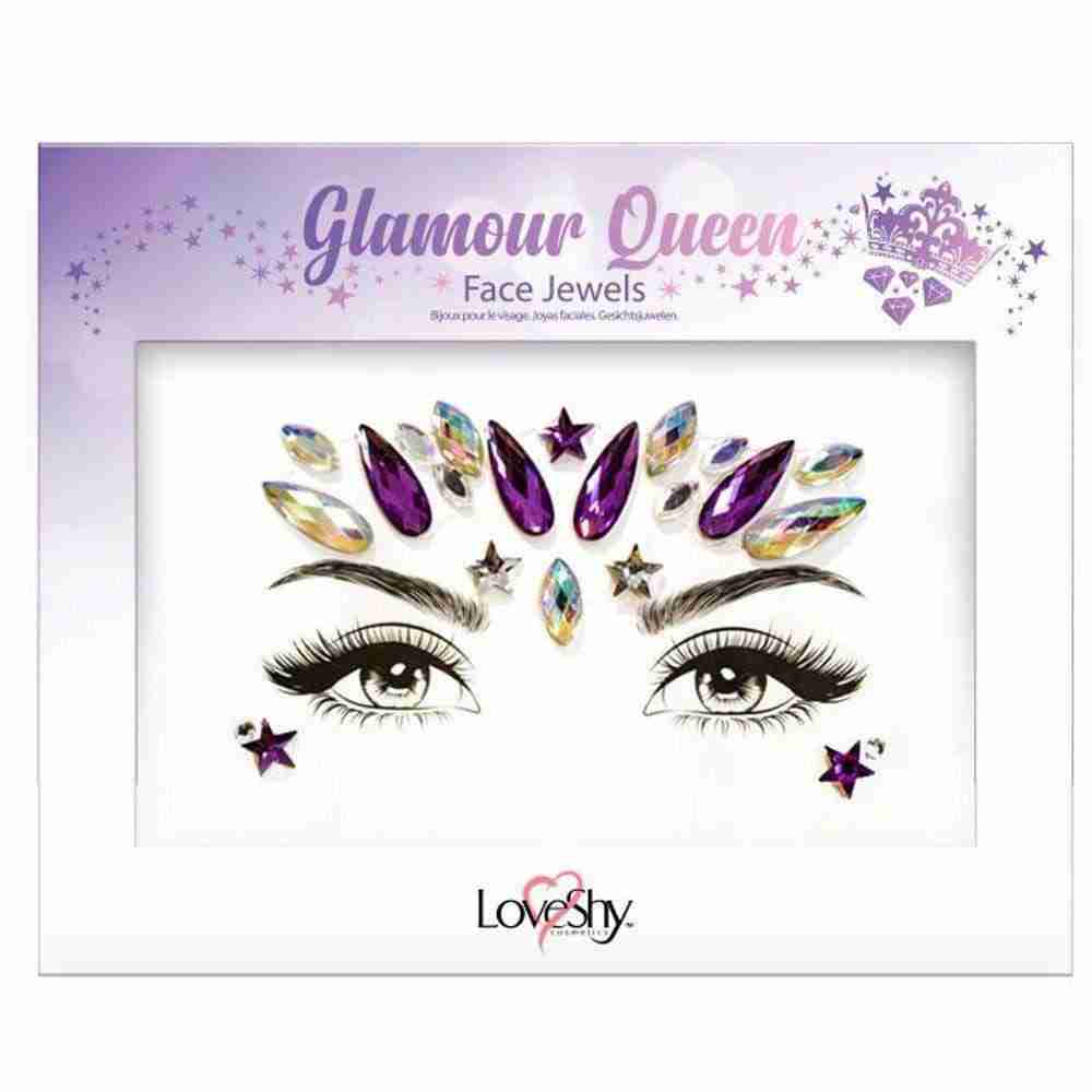 Gesichts Schmuck Glamour Queen Kristall Strass Steine Karneval
