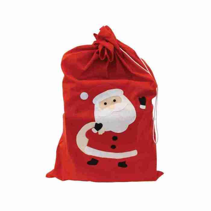 Jumbo Weihnachtssack Detail Plüschsaum weiß rot Geschenksack
