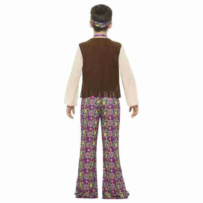 Kinder Hippie Kostüm Set mit Stirnband und Medaille - carnivalstore.de