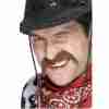 Cowboy Schnurrbart Braun selbstklebend Western Bart Accessoire