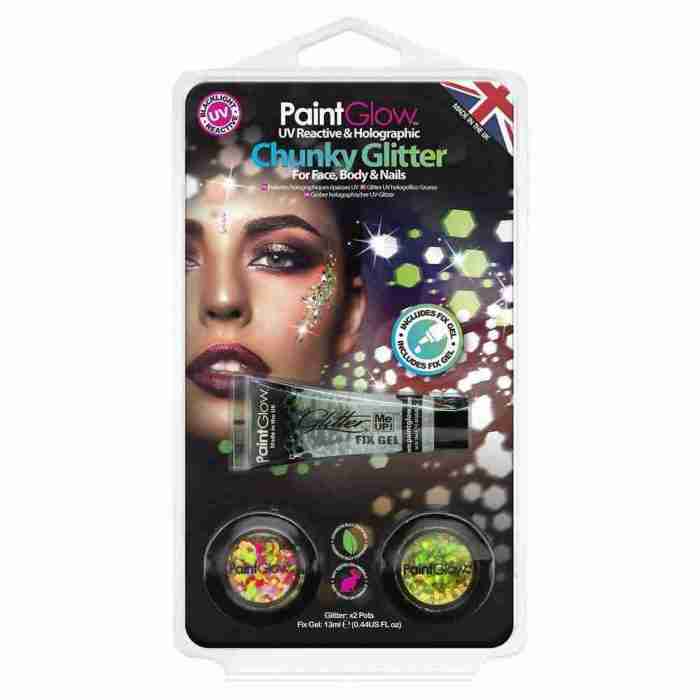 UV Reaktiver Glitzer holografisch chunky für Gesicht Körper Nägel Paint Glow