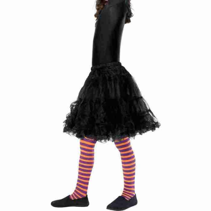 Hexen Strumpfhose Kinder Orange Lila Halloween Kostüm Accessoire
