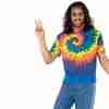60er Jahre Tie Dye T-Shirt mehrfarbig Hippie Kostüm - carnivalstore.de