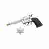 Western Revolver Set silber mit Sheriff Stern Cowboy Accessoire