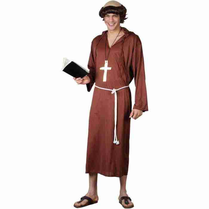 Mönchskostüm Herren Braun Mittelalter Robe mit Kapuze - Carnival Store