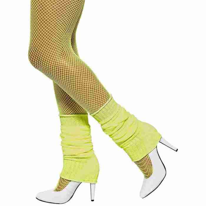 Beinstulpen Neon Gelb 80er Jahre Damen Legwarmers Karneval