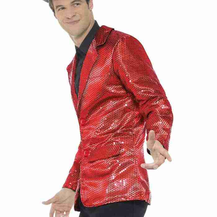 Herren Pailletten Jacke Rot Karnevalskostüm - carnivalstore.de
