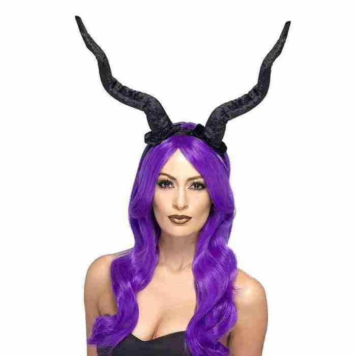 Teufelshörner Stirnband schwarz flexibel Halloween Karneval Accessoire