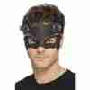 Teufel Augenmaske schwarz mit Nieten Karneval Accessoire