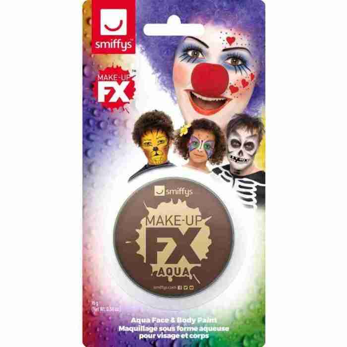 Gesichtsfarbe Dunkelbraun Aqua Make-Up FX Smiffy's Karneval